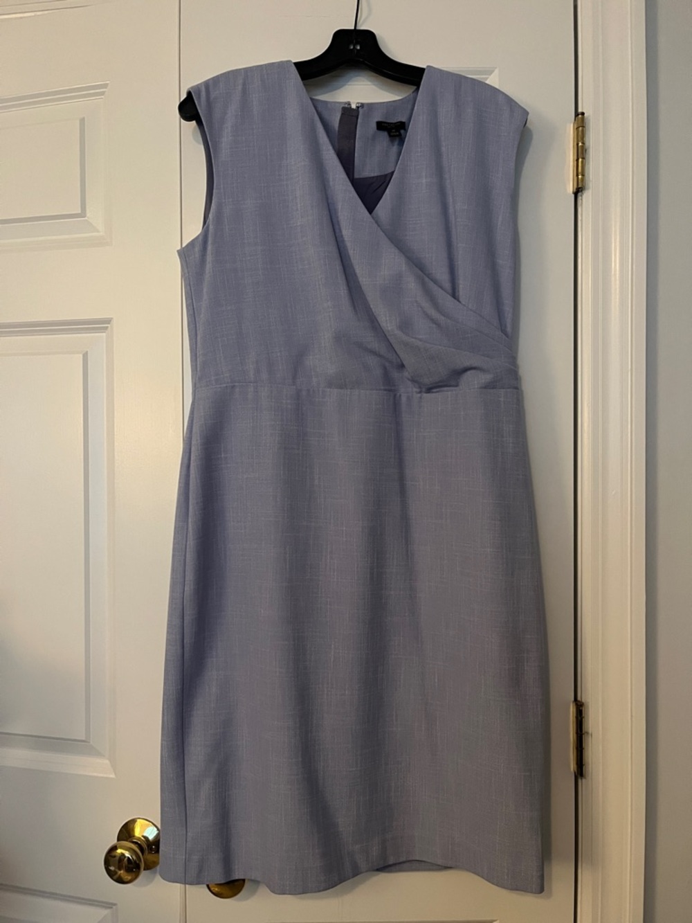 Ann Taylor Lavender Wrap-Front Midi Sheath Dress